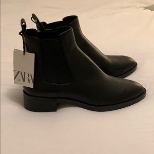 Zara Flat Leather Ankle boots